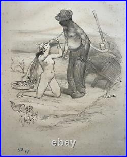 Aumone Fortune Vaincue LITHOGRAPHIE Curiosa ADDOLPHE WILLETTE Erotica 1893