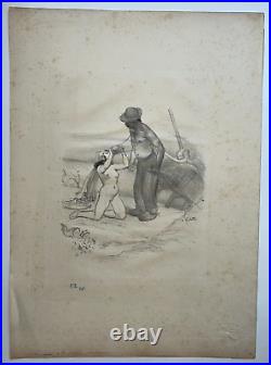 Aumone Fortune Vaincue LITHOGRAPHIE Curiosa ADDOLPHE WILLETTE Erotica 1893