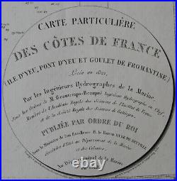 BEAUTEMPS BEAUPRE COTES ILE YEU GOULET DE FROMANTINE 1822, 72 cm X 106cm