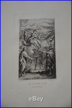 BIBLIOPHILIE suite d'eaux fortes Pierre Corneille Gravelot Lemerre 1882