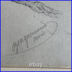 BRACQUEMOND Gravure En Noir signée Au Crayon Singes Et Oiseau Bel État Rare