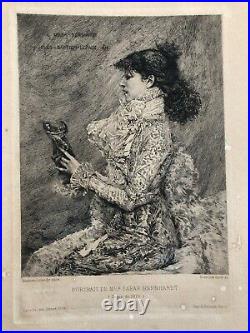 Bastien-Lepage / Los Rios Portrait de Melle Sarah Bernhardt Pointe Sèche 1879