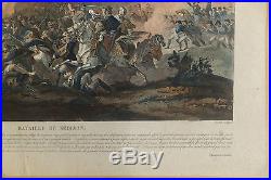 Bataille de Sediman Gravure sur Acier XIXème siècle Egypte par Fortier Soldats