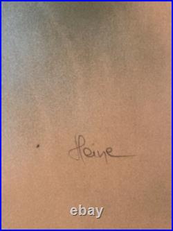 Beau Lot De 4 Gravures Lithographie Jean Heine Jeune Femme Fille Sur Papier Art