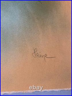 Beau Lot De 4 Gravures Lithographie Jean Heine Jeune Femme Fille Sur Papier Art