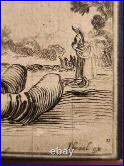 Belle Gravure Ancienne XVII Eme Stefano Della Bella Mendiant Assis Israel Ex