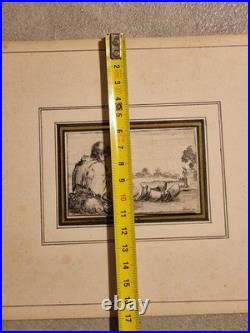 Belle Gravure Ancienne XVII Eme Stefano Della Bella Mendiant Assis Israel Ex