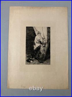 Belle Gravure Daniel Mordant Femme A La Toilette XIX 1880 Lithographie Ancien
