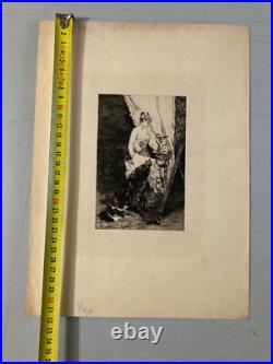 Belle Gravure Daniel Mordant Femme A La Toilette XIX 1880 Lithographie Ancien
