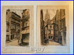 Belle Gravure Derveaux Saint Malo Ville Rue Art Ancien 1945 Estampe Lithographie Belle Gravure Derveaux Saint Malo Ville Rue Art Ancien 1945 Estampe Lithographie