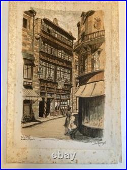 Belle Gravure Derveaux Saint Malo Ville Rue Art Ancien 1945 Estampe Lithographie Belle Gravure Derveaux Saint Malo Ville Rue Art Ancien 1945 Estampe Lithographie