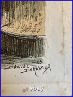 Belle Gravure Derveaux Saint Malo Ville Rue Art Ancien 1945 Estampe Lithographie Belle Gravure Derveaux Saint Malo Ville Rue Art Ancien 1945 Estampe Lithographie