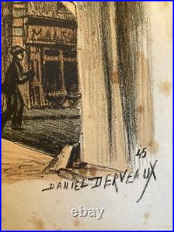 Belle Gravure Derveaux Saint Malo Ville Rue Art Ancien 1945 Estampe Lithographie Belle Gravure Derveaux Saint Malo Ville Rue Art Ancien 1945 Estampe Lithographie