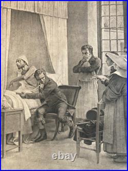 Belle Gravure XIXe Médecin Docteur Laennec Stéthoscope Hopital Art Lithographie