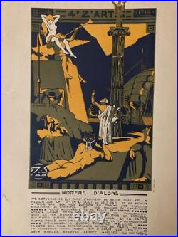 Belle Gravure lithographie 1914 Invitation Bal Des Quat'z'arts Beaux Art Homere