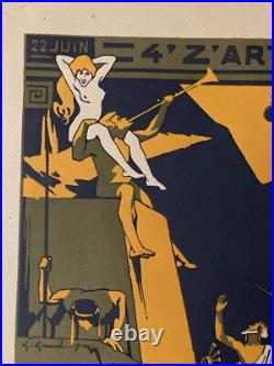 Belle Gravure lithographie 1914 Invitation Bal Des Quat'z'arts Beaux Art Homere