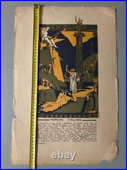 Belle Gravure lithographie 1914 Invitation Bal Des Quat'z'arts Beaux Art Homere