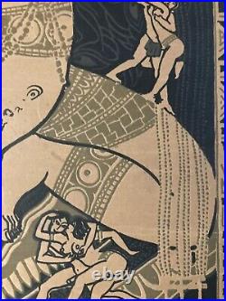 Belle Gravure lithographie 1927 Affiche Bal Des Quat'z'arts Beaux Art Paris