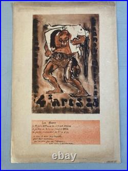 Belle Gravure lithographie Affiche 1928 Invitation Bal Des Quat'z'arts Ancien