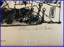 Belle Gravure lithographie Venise et le Saltimbanque de Théo Tobiasse 1970 Art