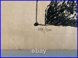 Belle Gravure lithographie Venise et le Saltimbanque de Théo Tobiasse 1970 Art