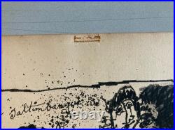 Belle Gravure lithographie Venise et le Saltimbanque de Théo Tobiasse 1970 Art