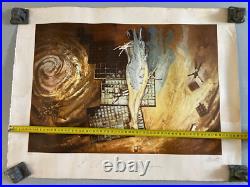 Belle Gravure lithographie miette epreuve d artiste art ange quantique 1970