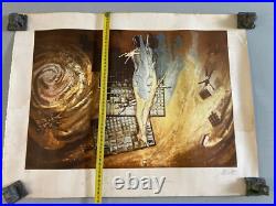 Belle Gravure lithographie miette epreuve d artiste art ange quantique 1970