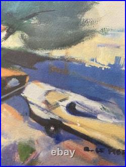 Belle Lithographie Arlette Le More Gravure Signée Voiture Expressionnisme Art