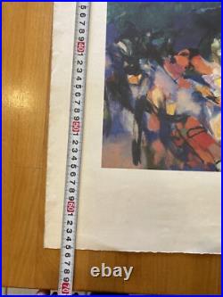 Belle Lithographie Arlette Le More Gravure Signée Voiture Expressionnisme Art