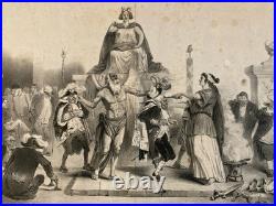 Belle Lithographie La Caricature Jugement des Juges Grandville Auguste Desperet
