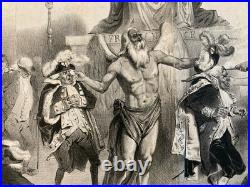 Belle Lithographie La Caricature Jugement des Juges Grandville Auguste Desperet