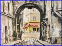 Belle Lithographie Takanori Oguiss Gravure Signée Paris Japon Art France Rue