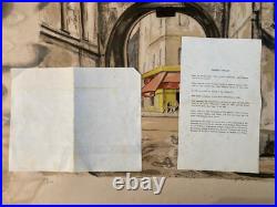 Belle Lithographie Takanori Oguiss Gravure Signée Paris Japon Art France Rue