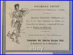 Belle Lithographie signée Daniel Vierge Gravure Estampe Art Ancien Musique Notes