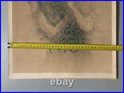 Belle lithographie Gravure Signée Henri De Toulouse Lautrec Femme Portrait, 1950