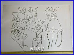 Belle lithographie Gravure Signée Henri De Toulouse Lautrec Jane Avril, 1969 Art