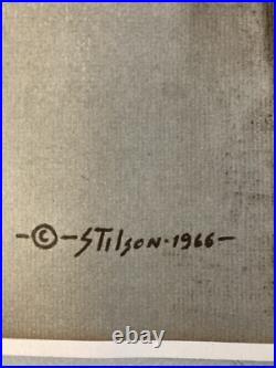 Belle lithographie femme nu erotique 1966 Bill Stilson William gravure art fille