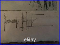 Bernard Buffet Lithographie signée et numerotée notre Dame lÎle de la cité