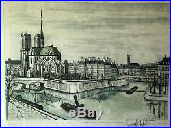 Bernard Buffet Lithographie signée numerotée Notre Dame et LÎle de la cité