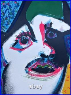 Bernard LORJOU Visage Lithographie Litho Originale Art Moderne