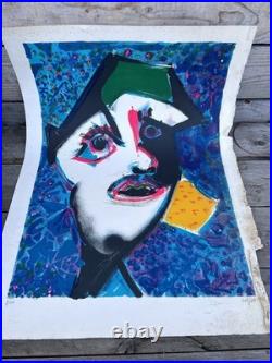 Bernard LORJOU Visage Lithographie Litho Originale Art Moderne