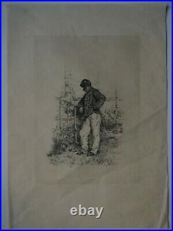 Berne-bellecour Etienne-prosper(1838-1910)-gravure Originale Sur Japon-soldat