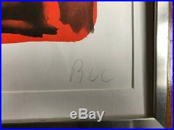 Bram Van Velde Abstraction Orange Litho signée justifiée EA Edition Maeght 1981