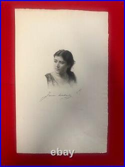 C25/5-gravure Orig-portrait-jane Hading-actrice-chanteuse-philippe Cattelain