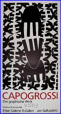 CAPOGROSSI Affiche originale en Lithographie 1988 Art Abstrait Italie Imformel