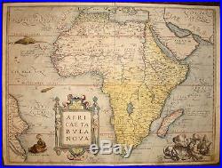 CARTE ANCIENNE D'AFRIQUE GENERALE, par Abraham ORTELIUS 1570 AFRICAE TABULA NOVA