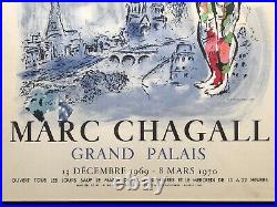 CHAGALL Marc Affiche Exposition Grand Palais 1969-70 Paris Lithographie Mourlot