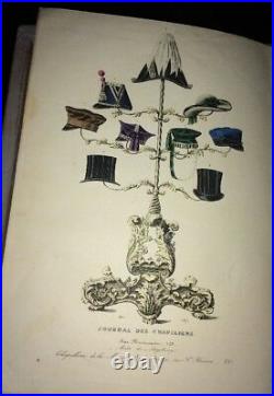 CHAPELLERIE. RARISSIME JOURNAL DES CHAPELIERS. 1846-47. 25 planches de chapeaux