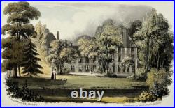 CHATEAU ROSNY SEINE Yvelines LITHOGRAPHIE Sauvan PAGE TITRE Pugin Gendall 1821